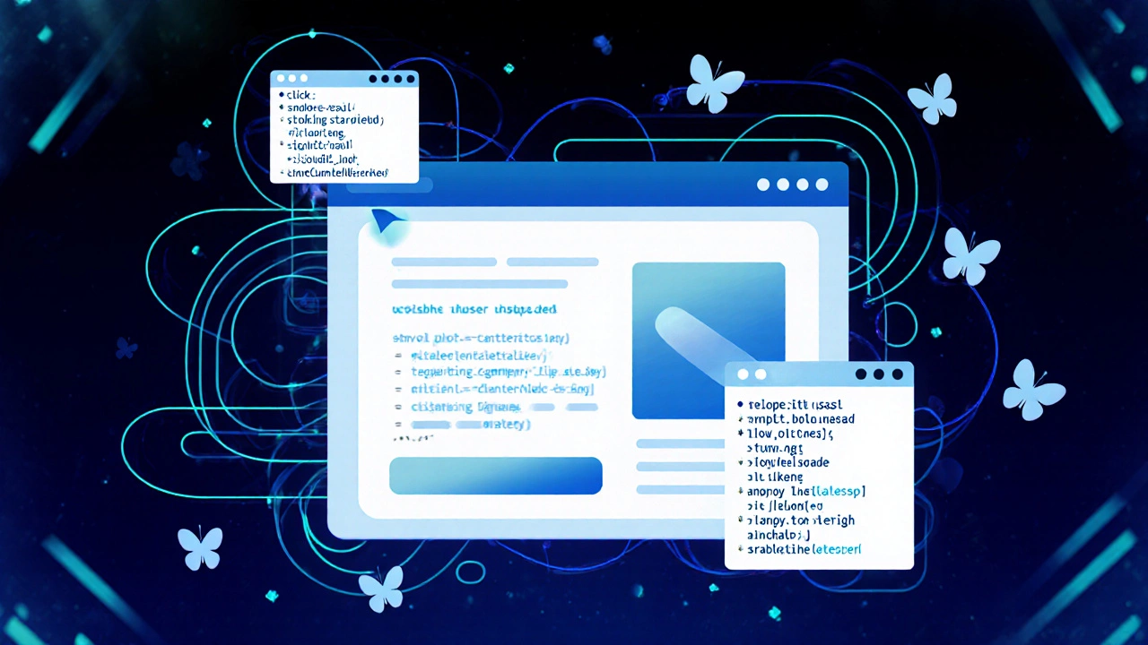 Веб-сайт оживает благодаря анимированным JavaScript-потокам, соединяющим элементы интерфейса