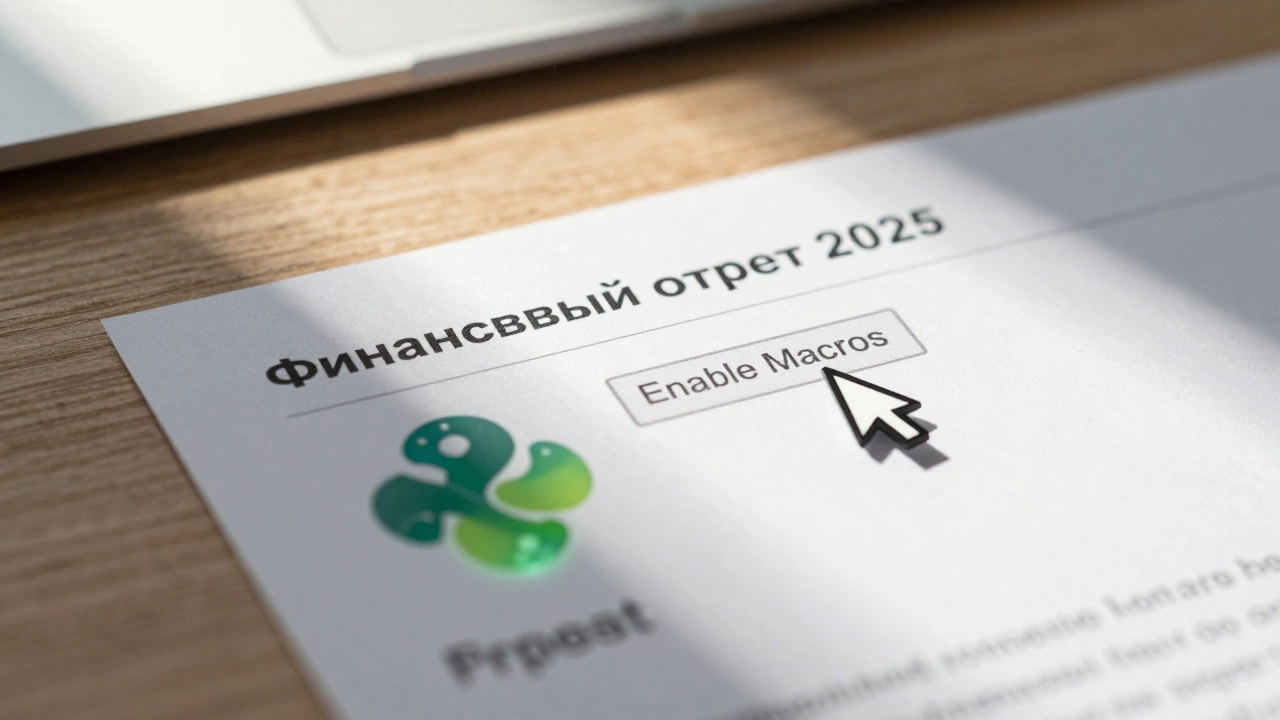 Подозрительный документ Word с названием &#039;Финансовый отчет 2025&#039;, под которым виднеется логотип Python.