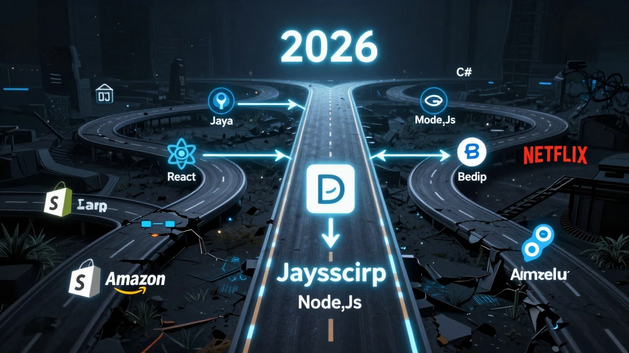 Дорога к 2026 году, где JavaScript — главный путь, а другие языки постепенно исчезают.