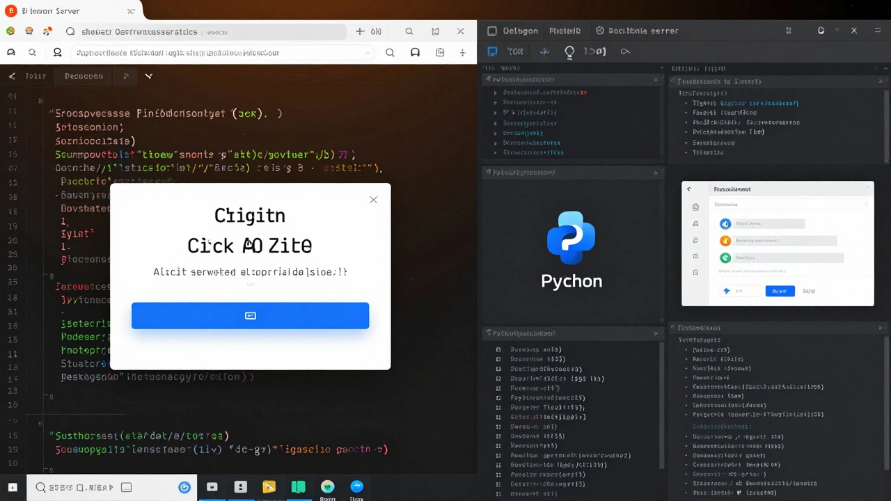 Сравнение простого JavaScript-скрипта в браузере и сложной Python-серверной настройки.