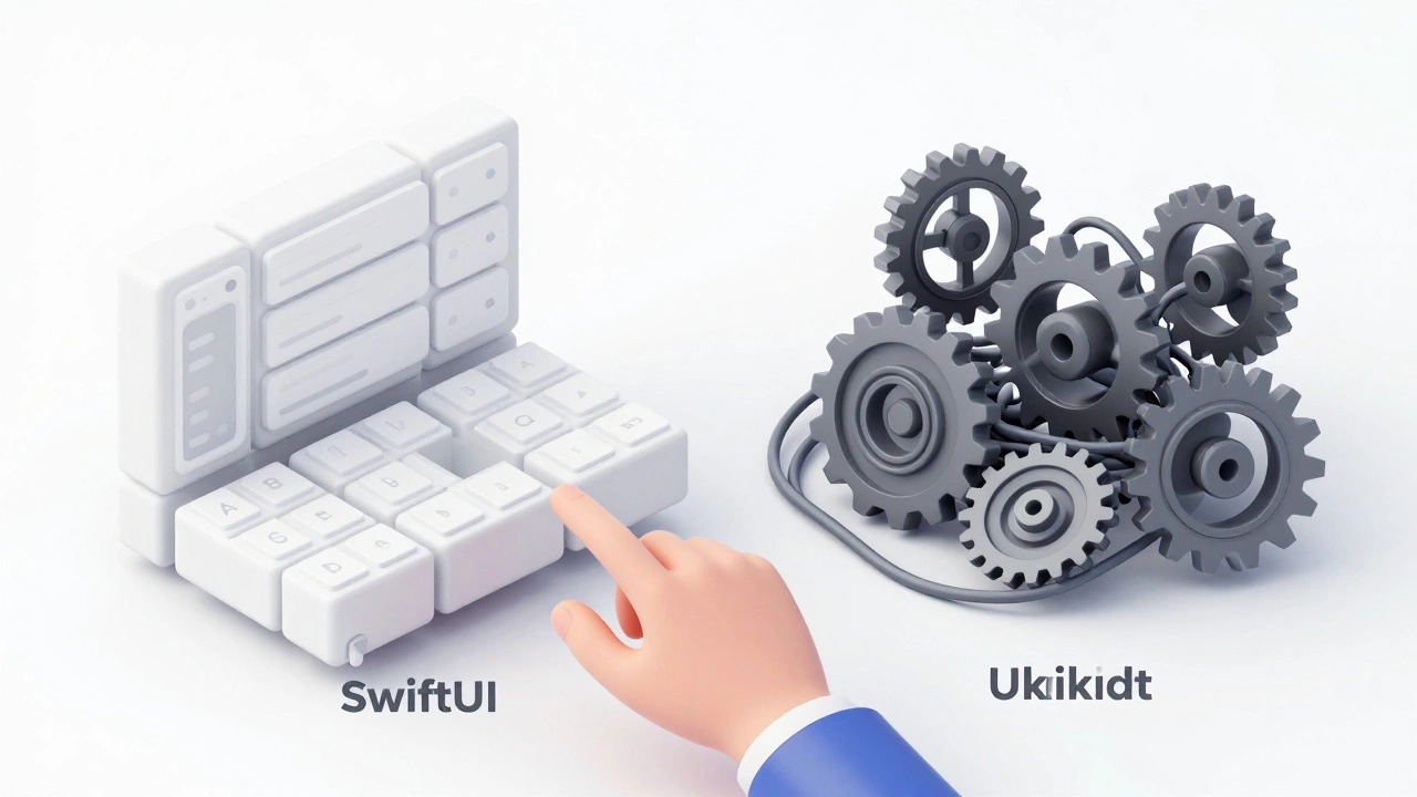 Концептуальное сравнение чистого SwiftUI и сложного старого кода UIKit