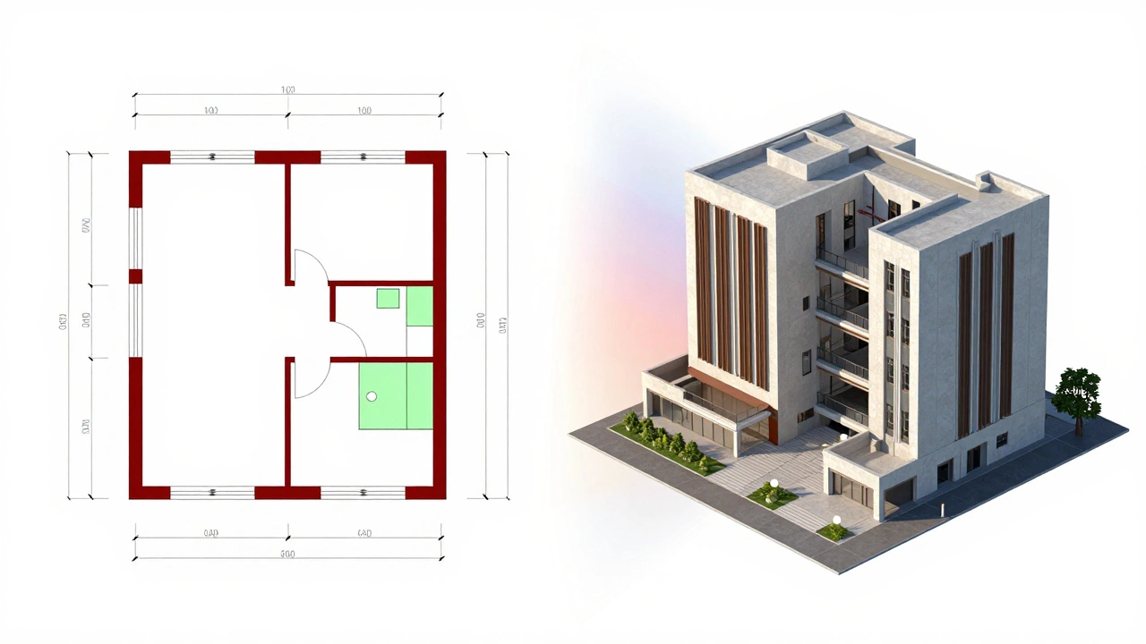 Сравнение простого плана и сложной 3D-модели в AutoCAD